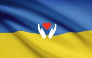 flaga ukraińska z dłońmi