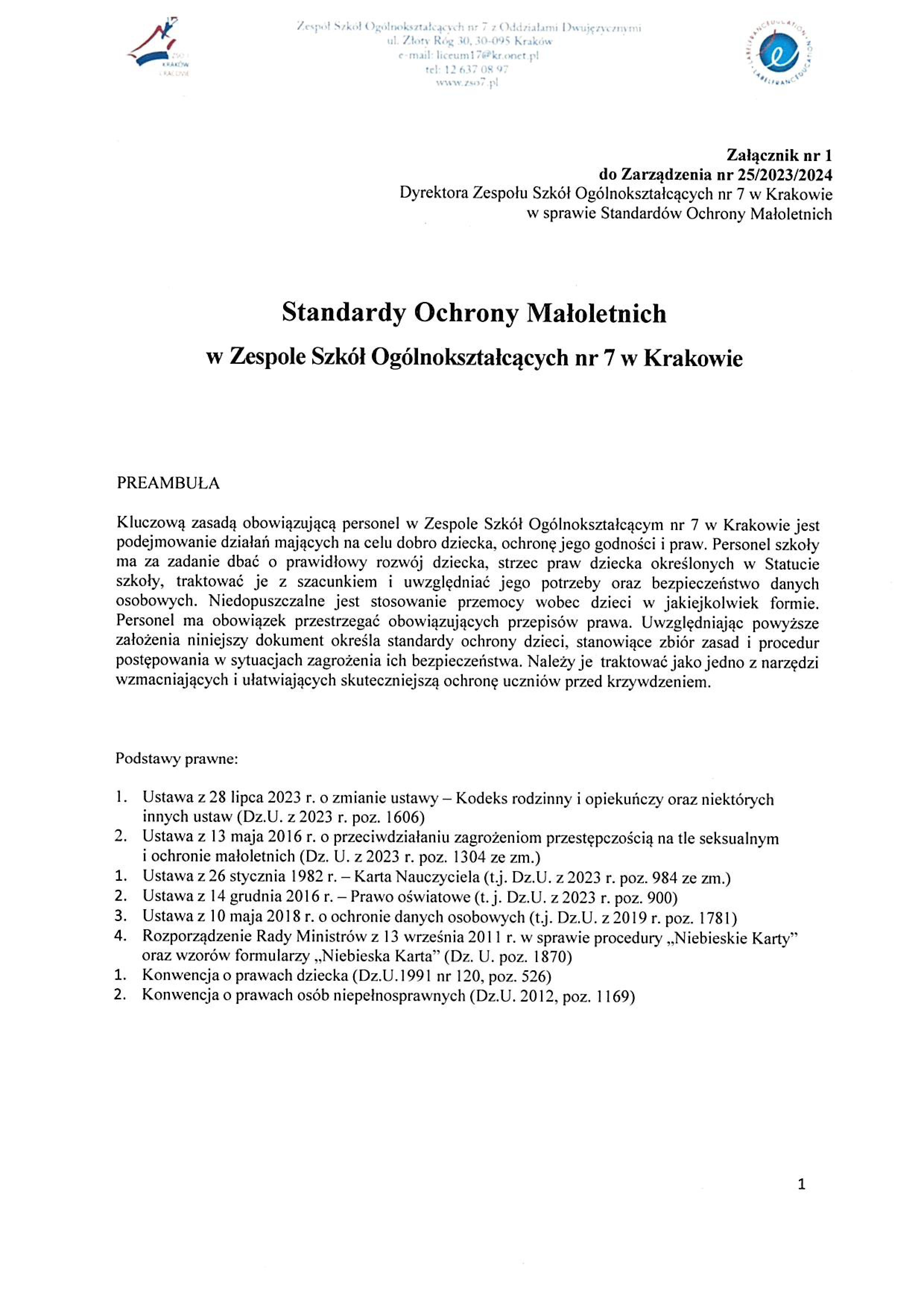 Standardy Ochrony Ma┼éoletnich w ZSO nr 7 w Krakowie-obrazy-0