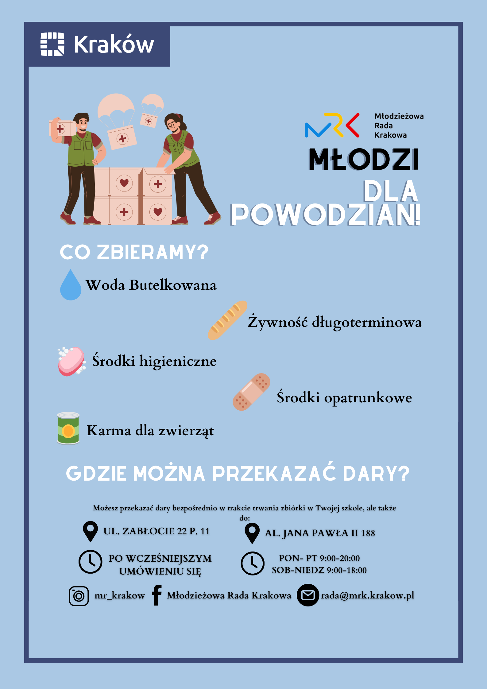 Plakat Młodzi dla Powodzian